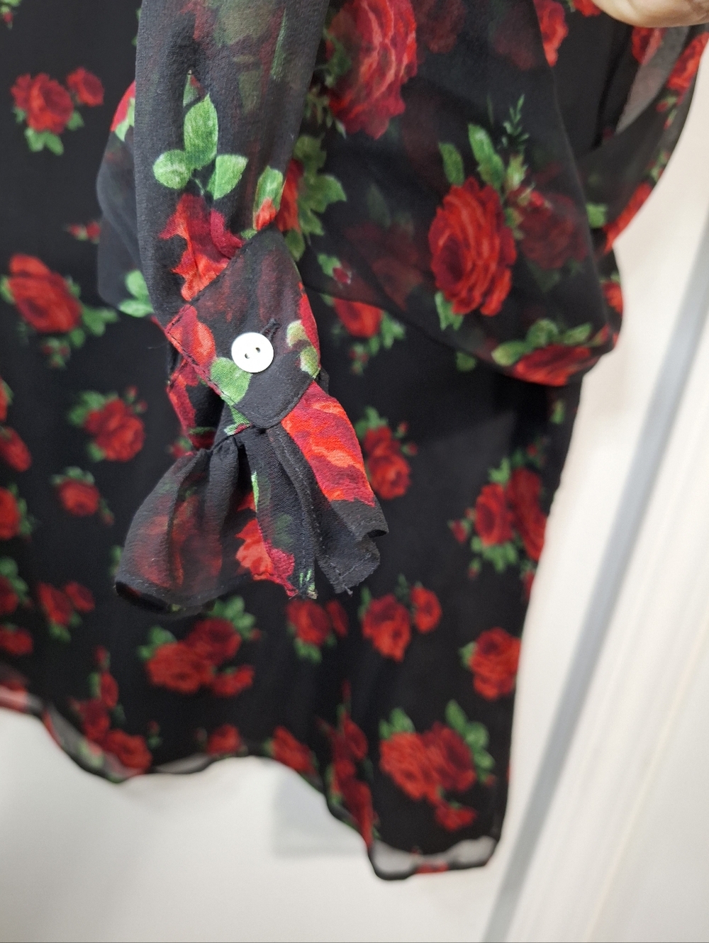 Vintage Laura Ashley Y2k Ruffle Rose Blouse Size 8 - Picture 9 of 10